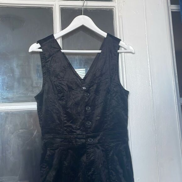 Paige sleeveless black corduroy flare wide leg romper denia jumpsuit chic size 2 - Picture 5 of 12